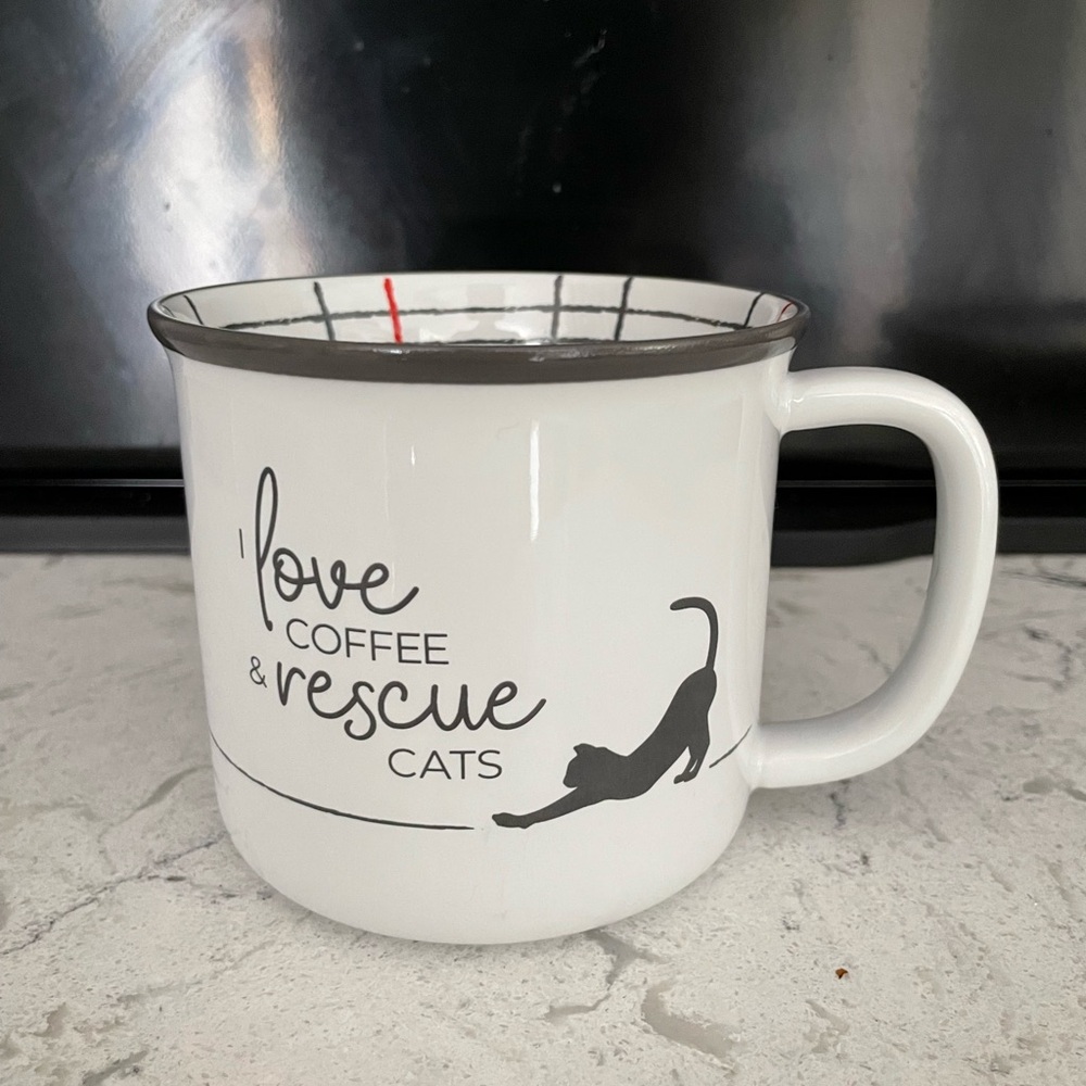 I love coffee and rescue cats 18 ounce coffee mug